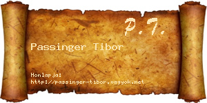 Passinger Tibor névjegykártya